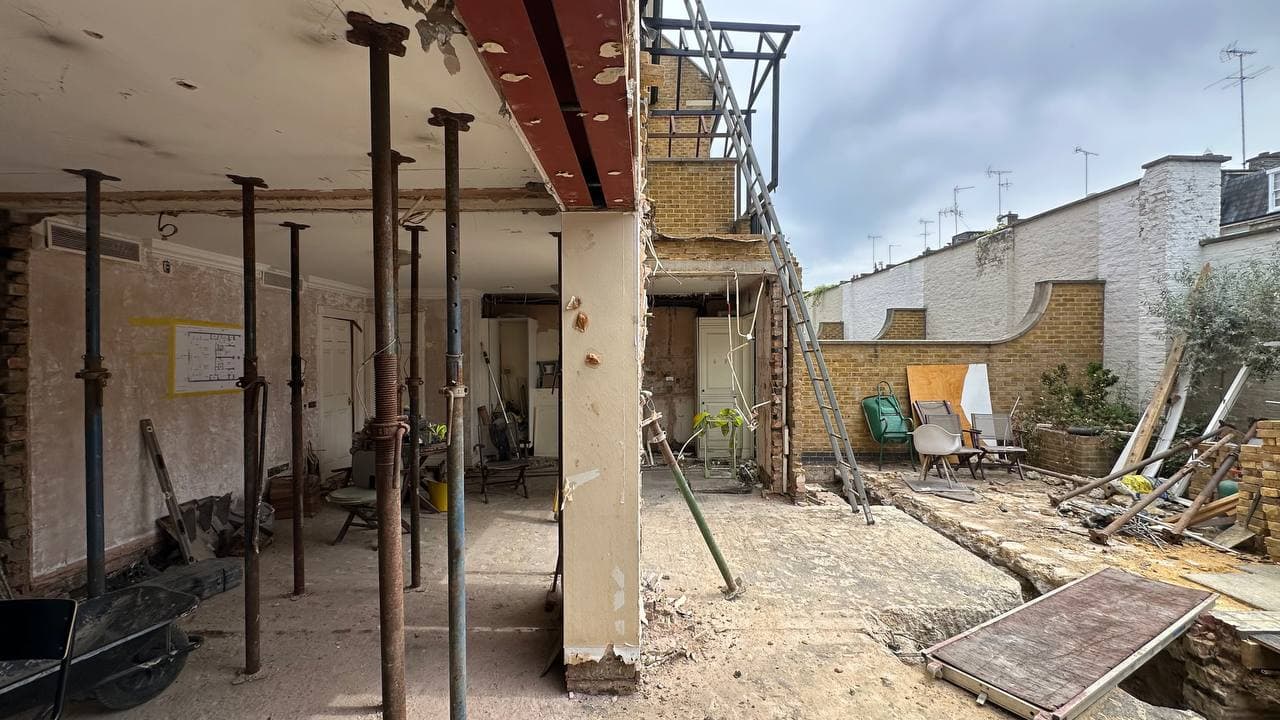 Rear opening works for the bespoke extension