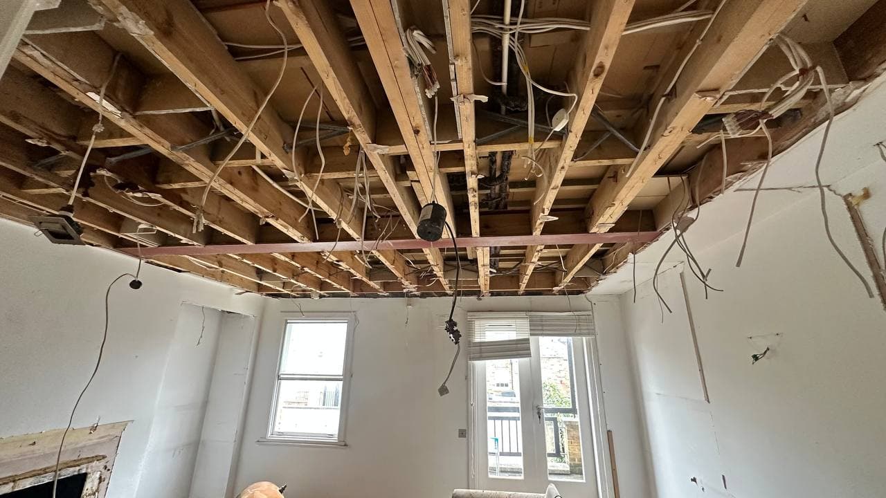 Interior opening-up works associated with upper-level coordination