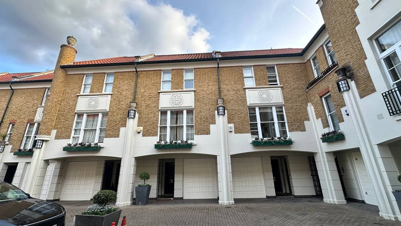 Street-facing elevation during exterior works