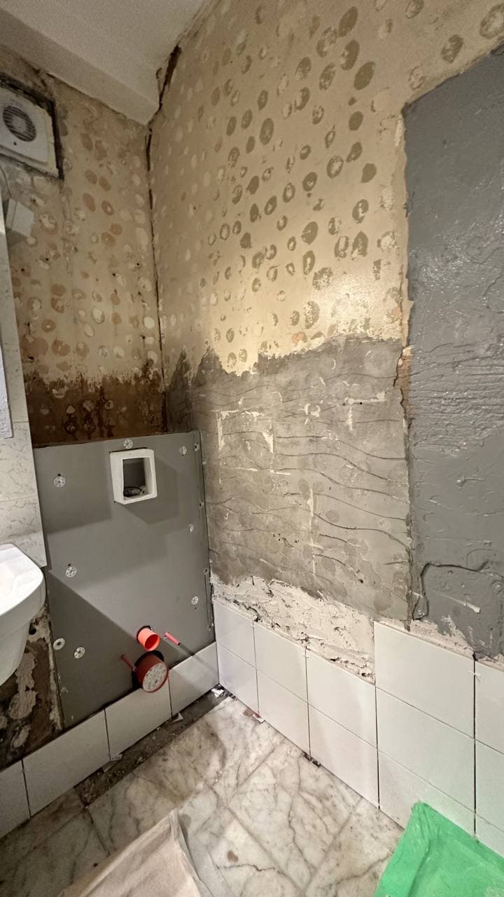 Shower tray tanked and prepared before final tiling